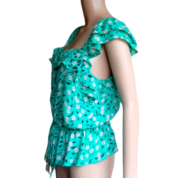 Cabi Sleeveless Top Green Floral Small - Picture 7 of 10